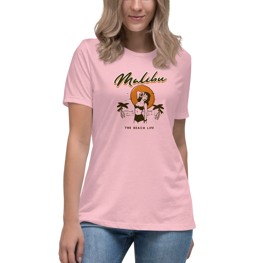 MALIBU BEACH LIFE Women's Relaxed T-Shirt