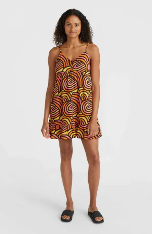 Malu Beach Kleid | Orange Rainbow Stripe