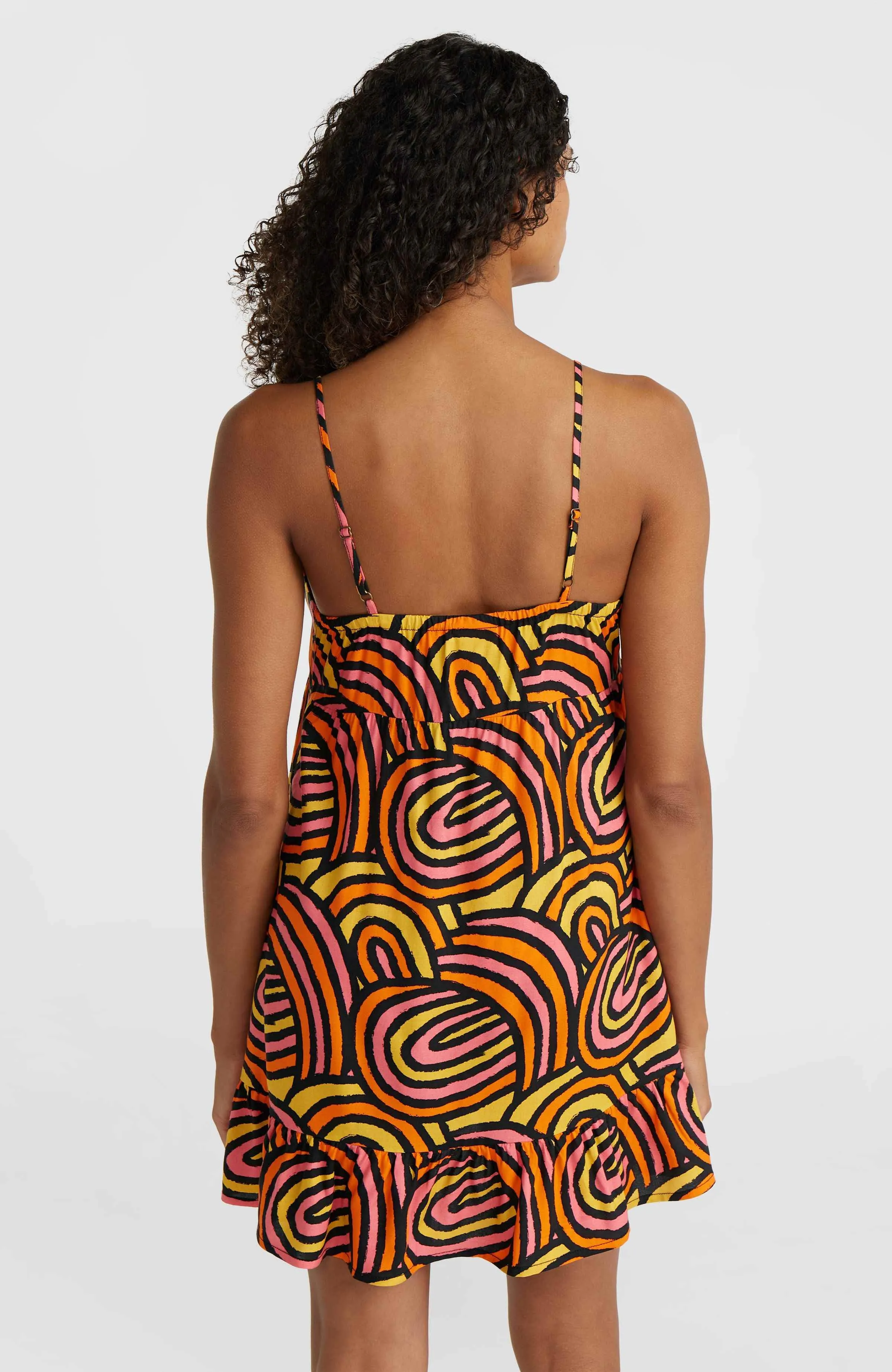 Malu Beach Kleid | Orange Rainbow Stripe