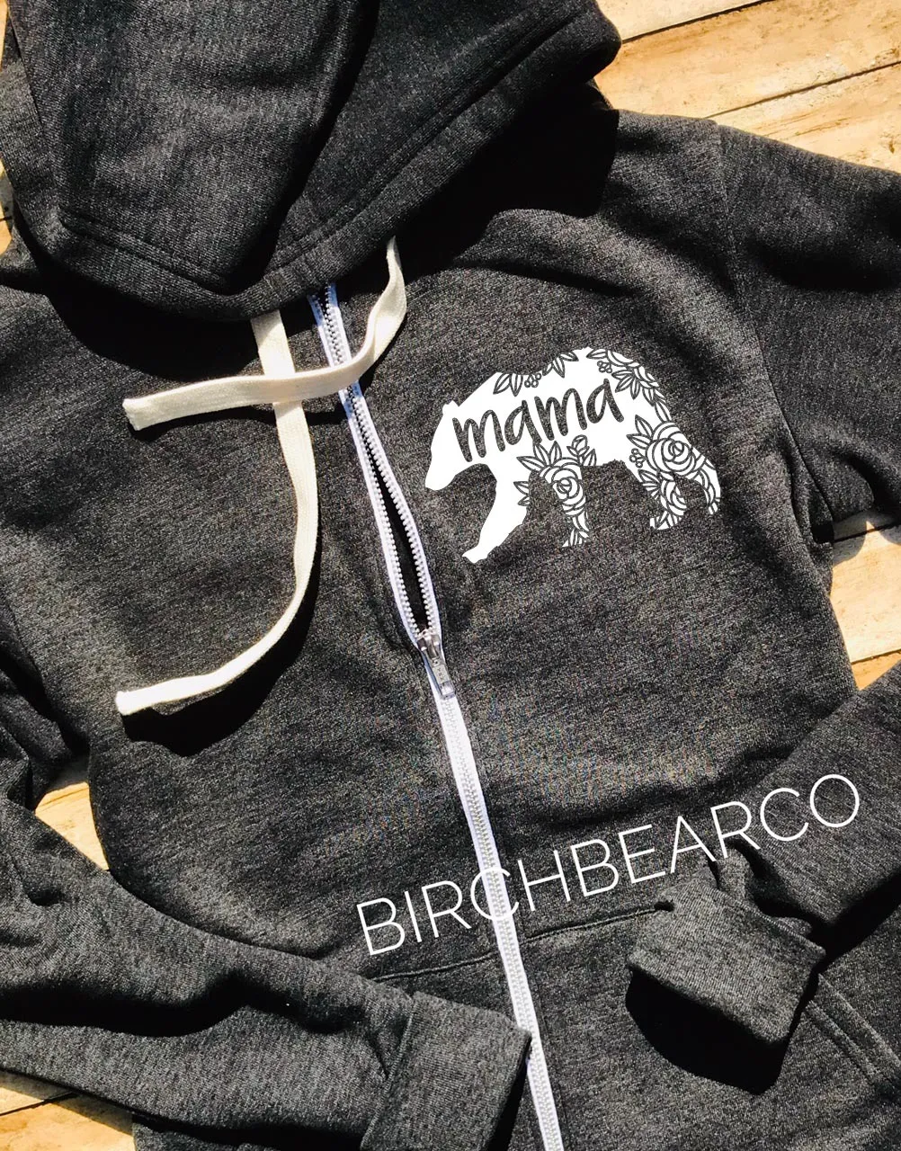 Mama Bear Floral Sweatshirt - Women's Hoodie - Unisex Zip