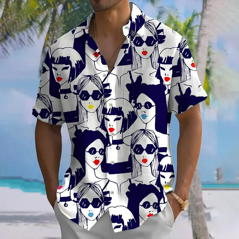 Men's Retro Casual With Pockets Short Sleeve Shirt
