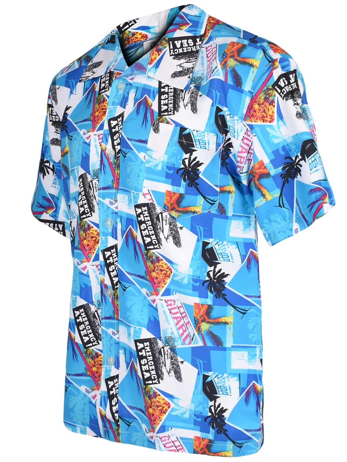 Mens Sky Blue Hawaiian Shirt