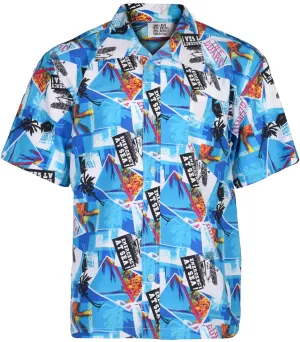 Mens Sky Blue Hawaiian Shirt