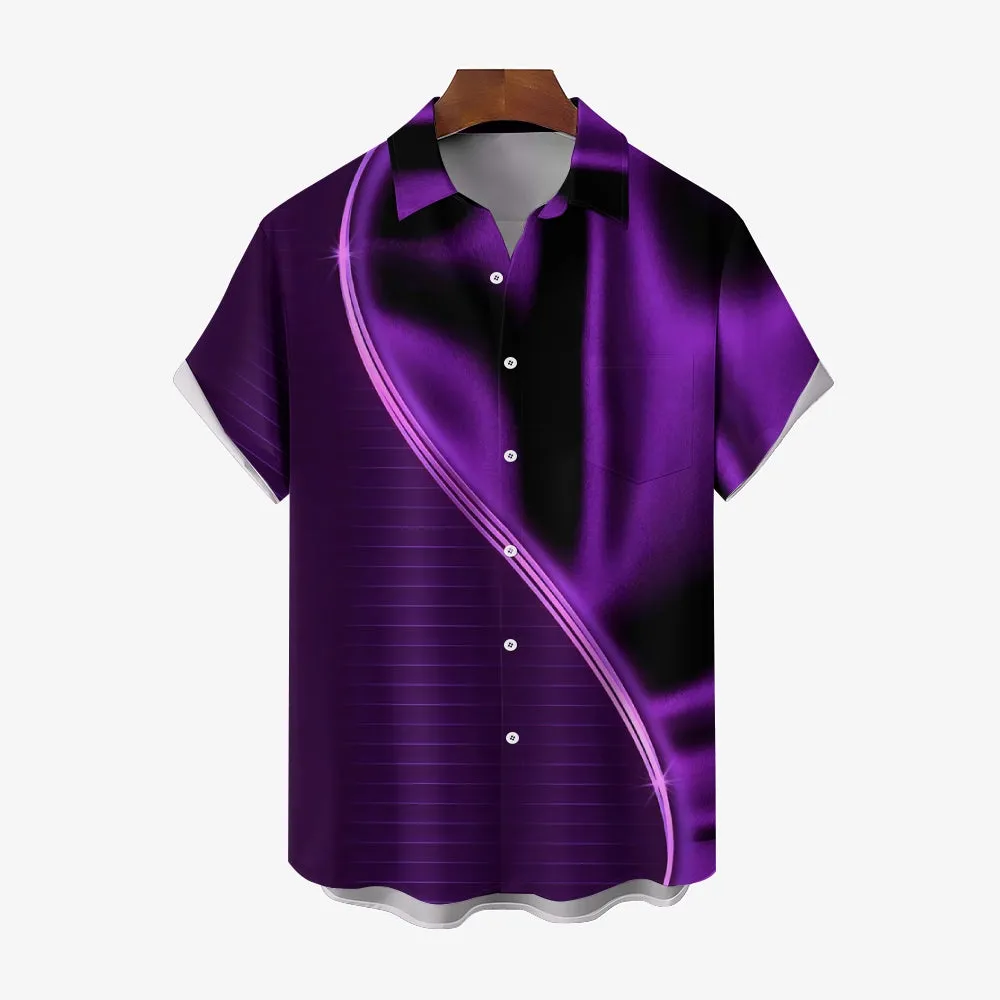 Men's Texture Casual Short Sleeve Shirt 2401000063
