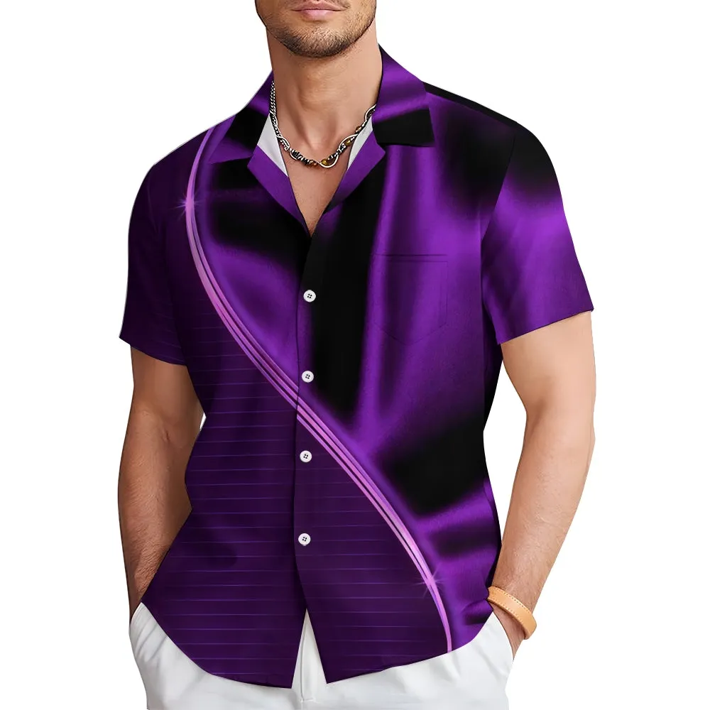 Men's Texture Casual Short Sleeve Shirt 2401000063