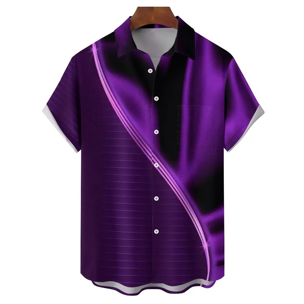 Men's Texture Casual Short Sleeve Shirt 2401000063