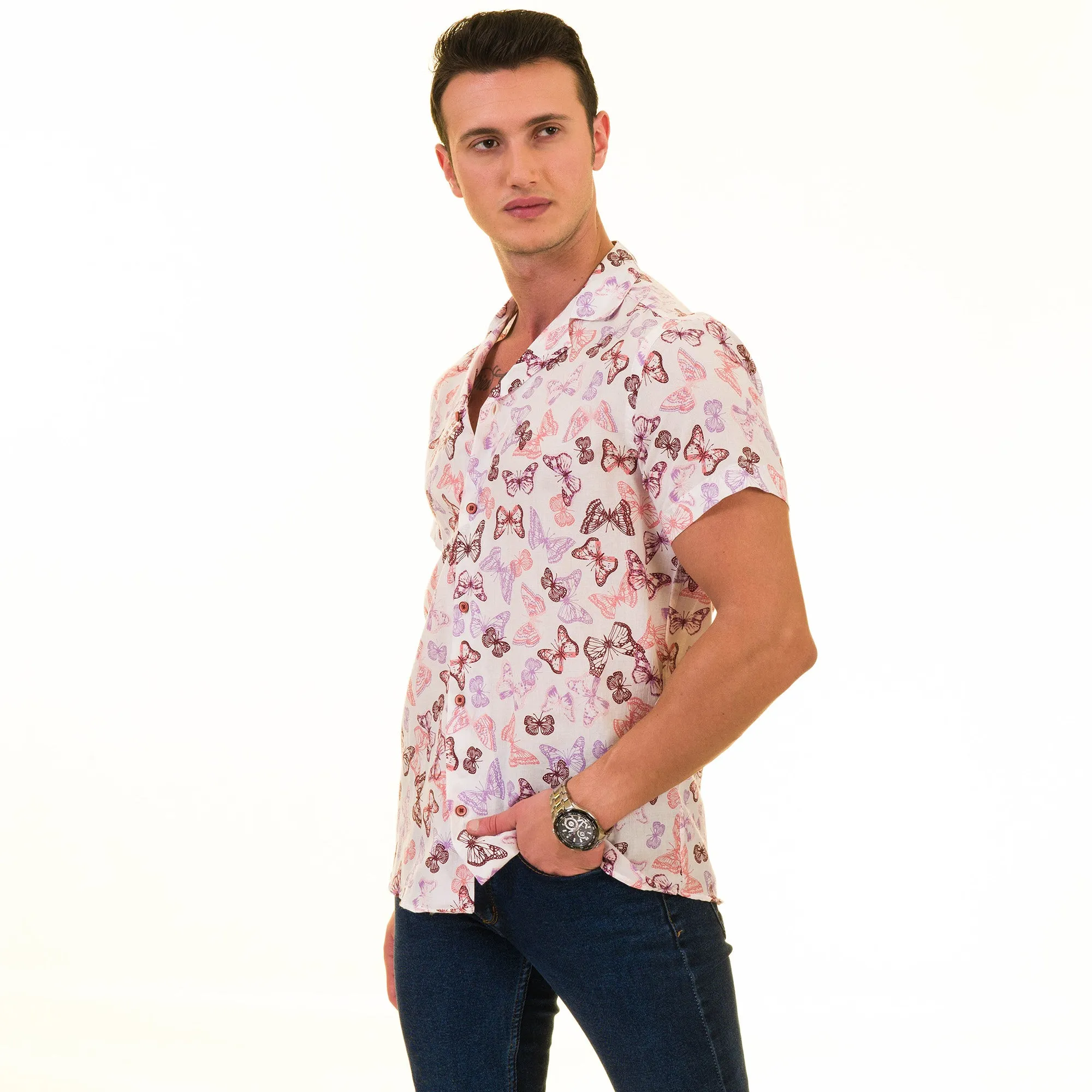 Multi Color European Made & Designed Hawaiian Summer Shirts For Men