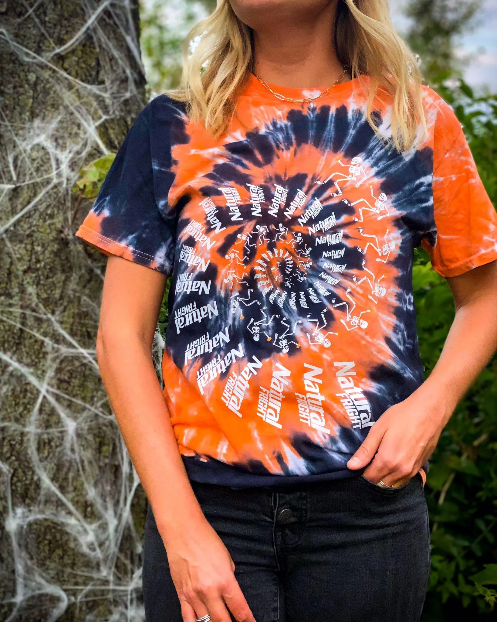 Natural Fright Tie Dye Halloween T Shirt
