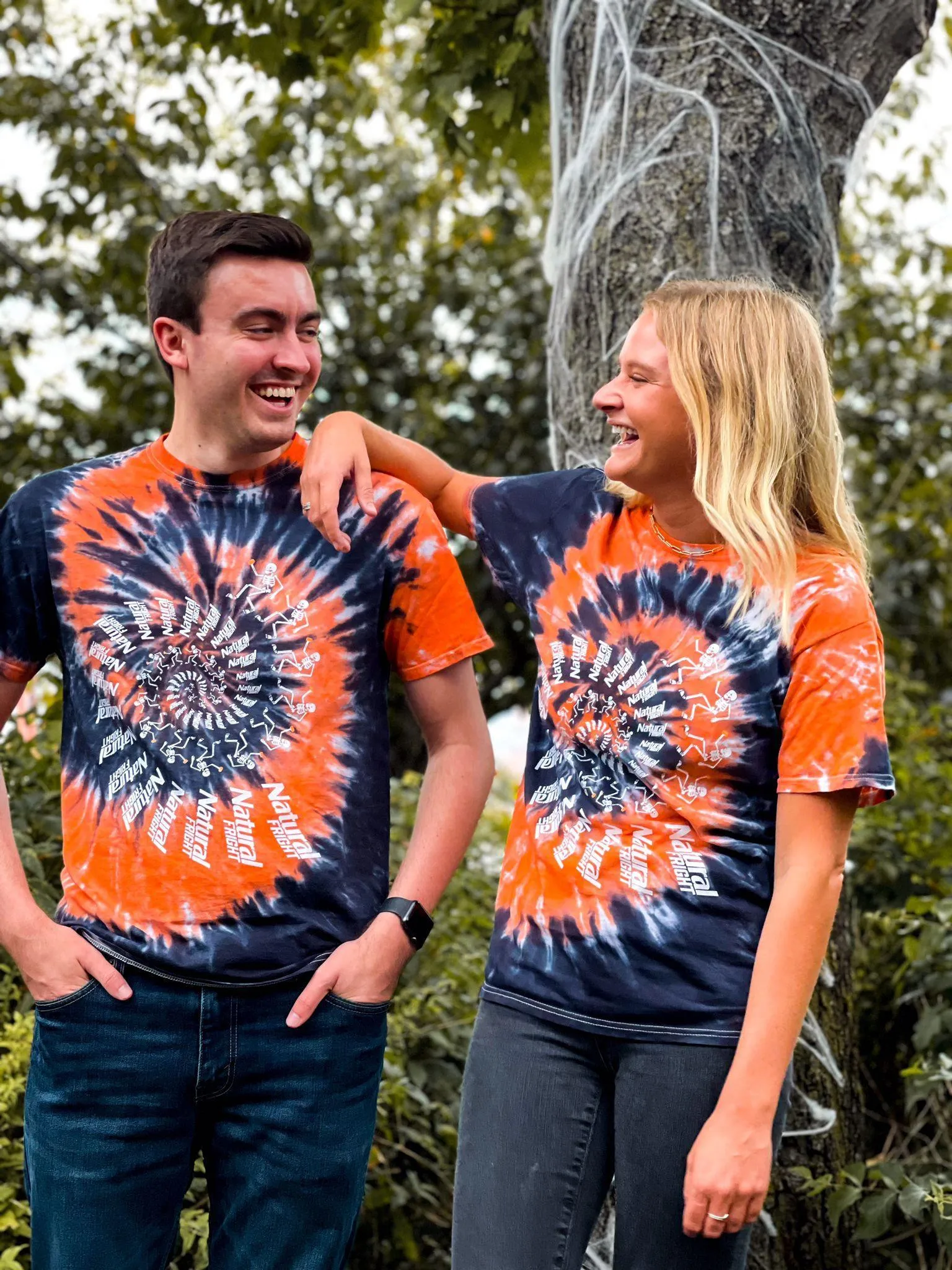Natural Fright Tie Dye Halloween T Shirt