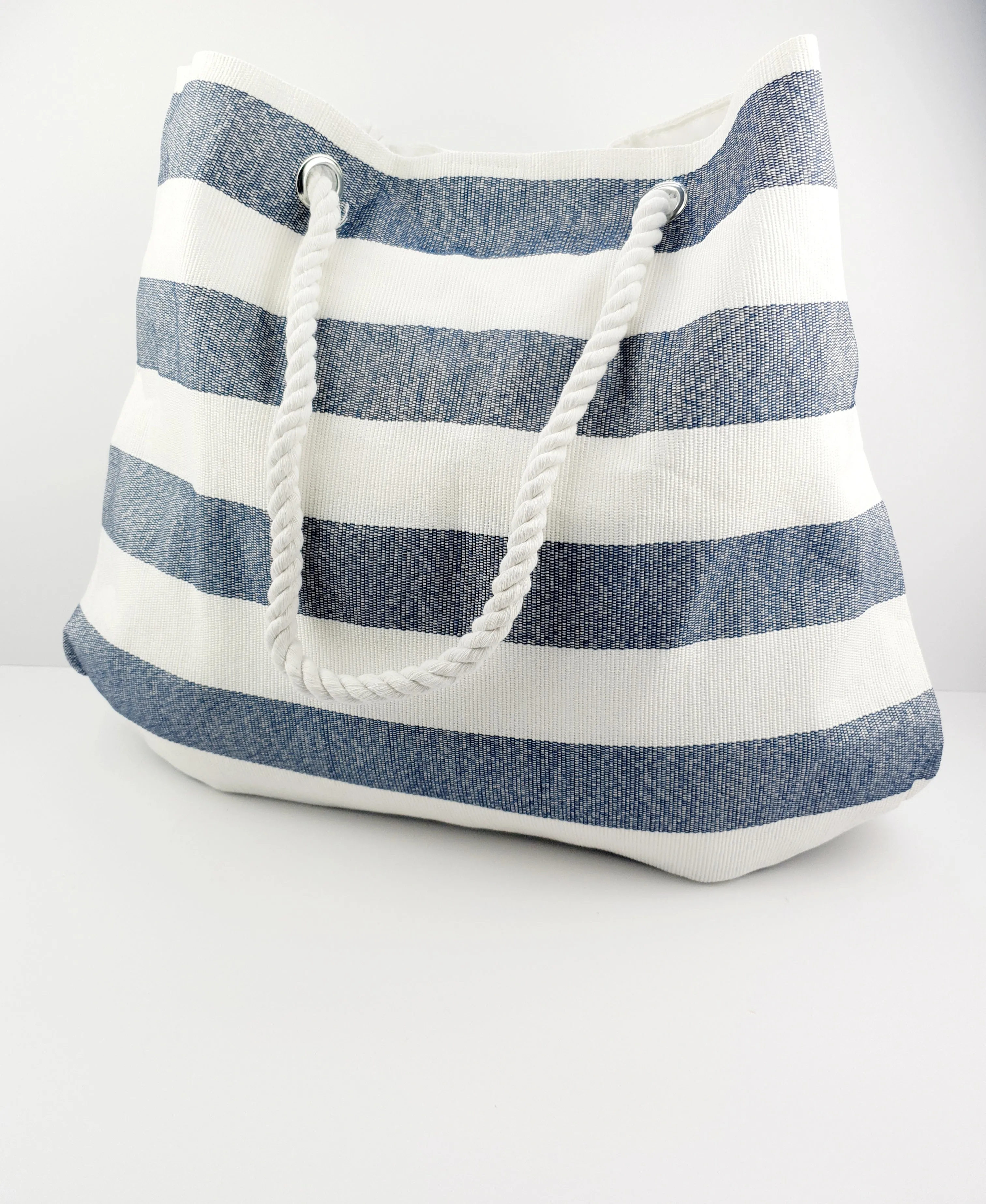 Navy/White Beach Bag