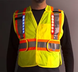 Nite Beams Class 2 LED Solid Adjustable Breakaway Public Safety Vest, Medium - 6XL