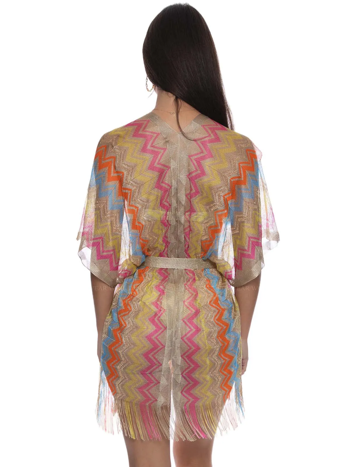 Open Front Tie Short Poncho