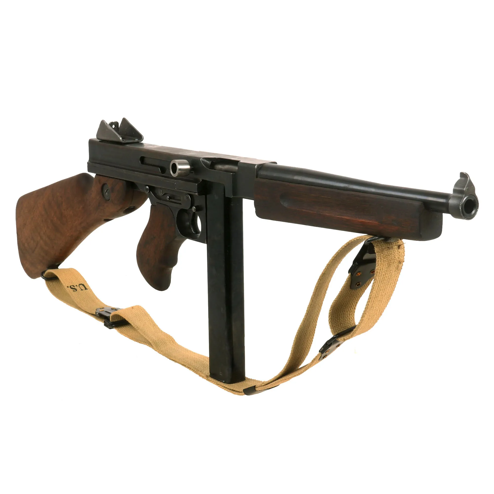 Original U.S. WWII Thompson M1 Display Submachine Gun by Auto Ordnance Serial NO. 190167 - Original WWII Parts