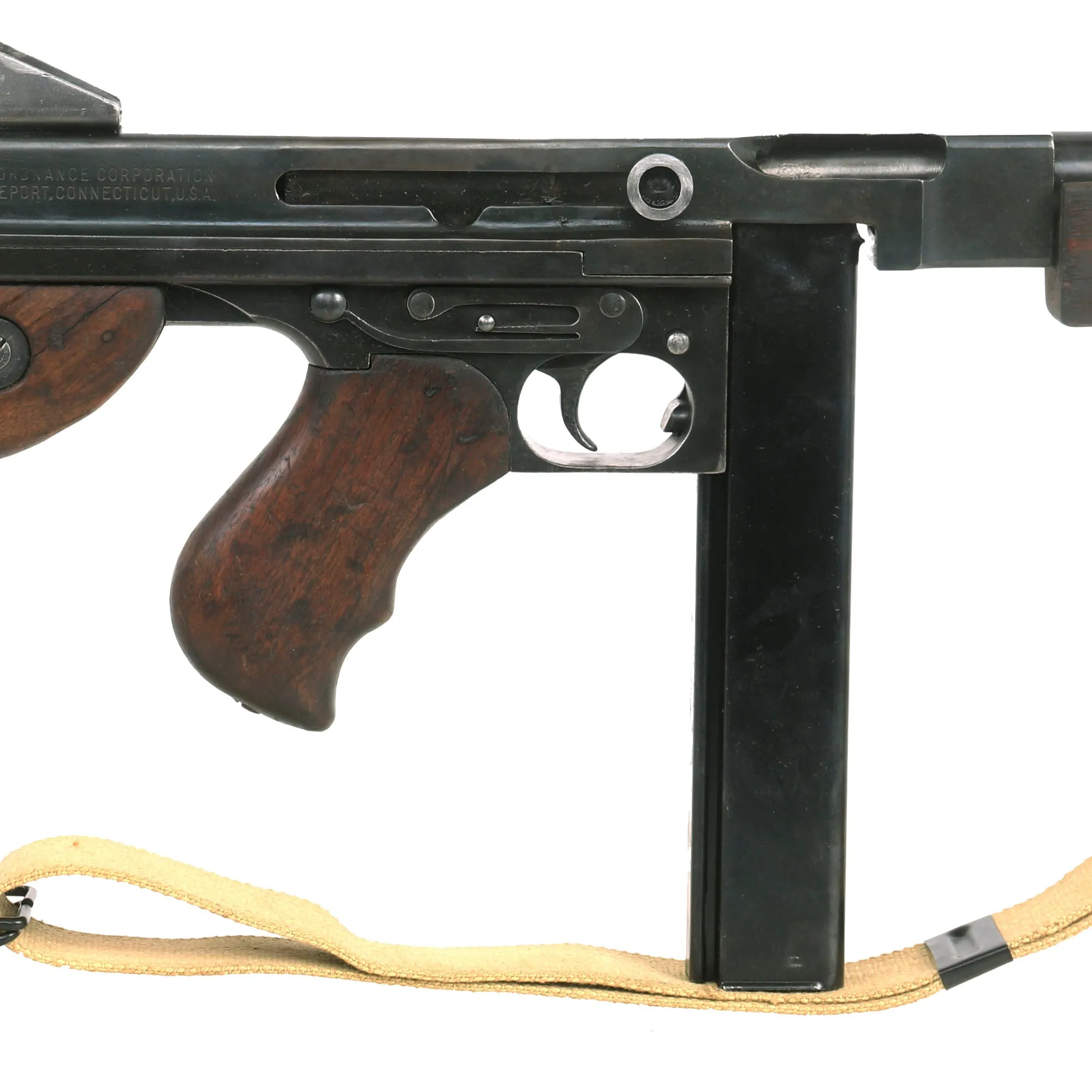Original U.S. WWII Thompson M1 Display Submachine Gun by Auto Ordnance Serial NO. 190167 - Original WWII Parts