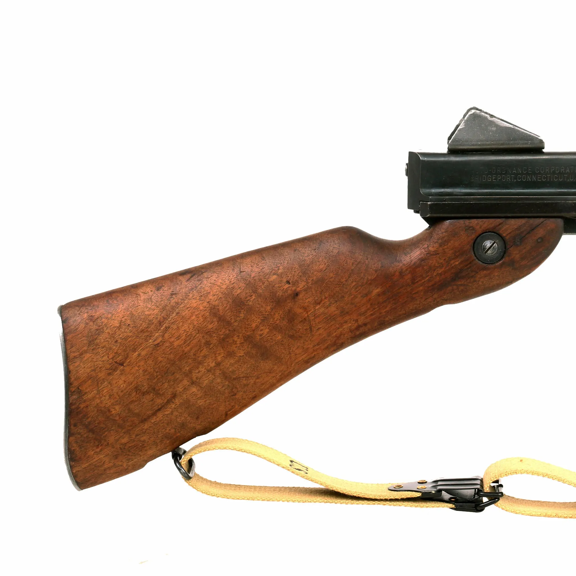 Original U.S. WWII Thompson M1 Display Submachine Gun by Auto Ordnance Serial NO. 190167 - Original WWII Parts