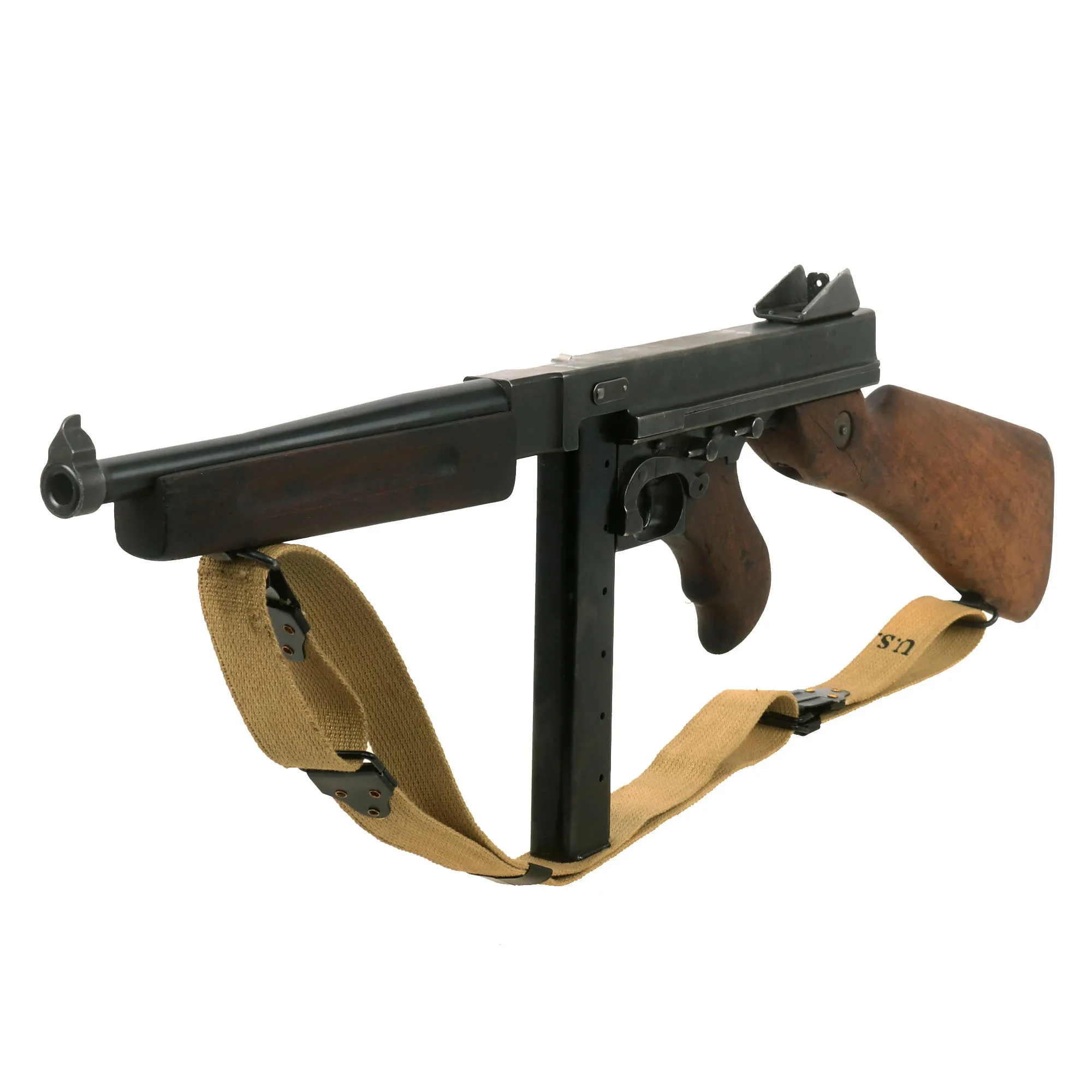 Original U.S. WWII Thompson M1 Display Submachine Gun by Auto Ordnance Serial NO. 190167 - Original WWII Parts