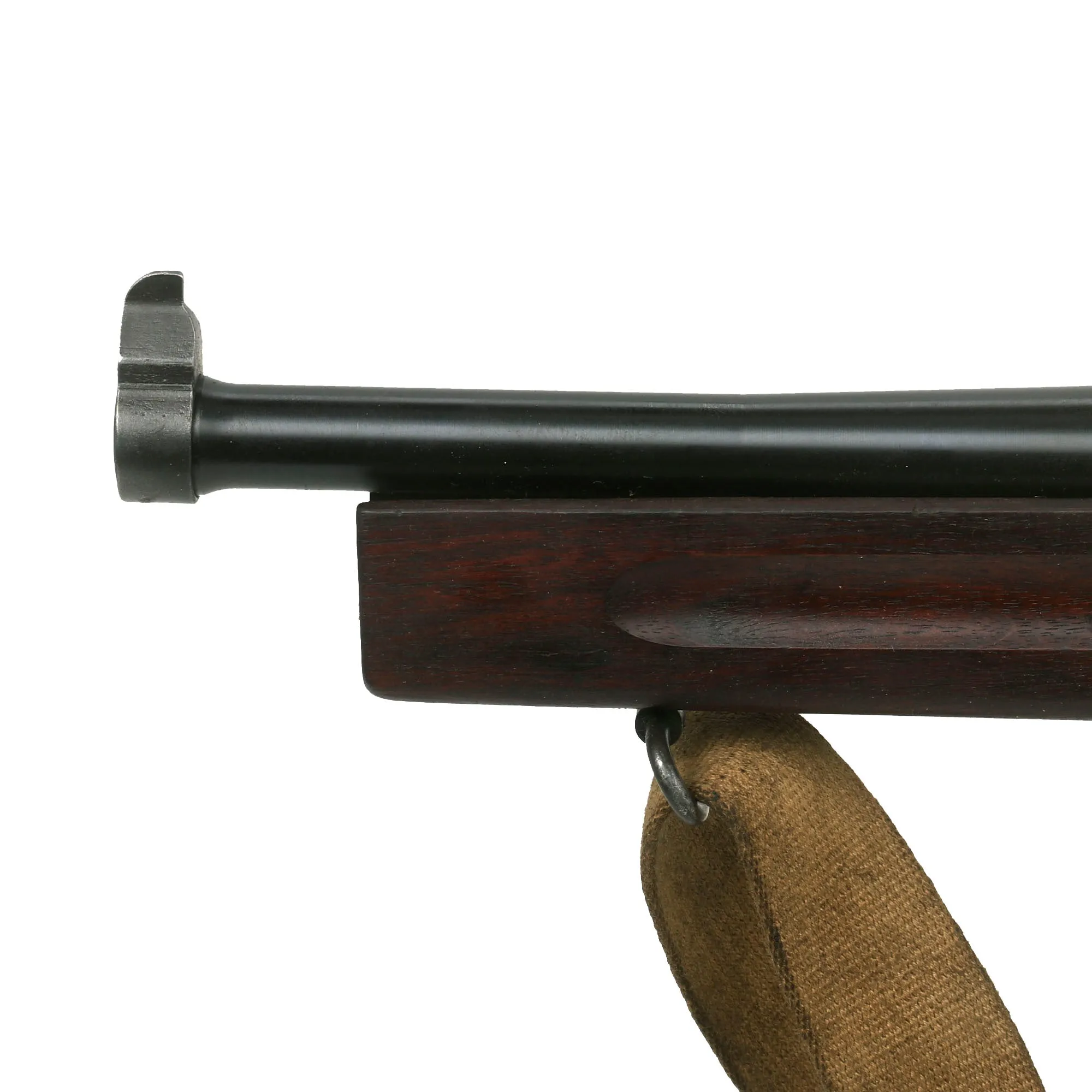 Original U.S. WWII Thompson M1A1 Display Submachine Gun Serial 365992 with NOBUCKL Sling & Magazine - Original WWII Parts