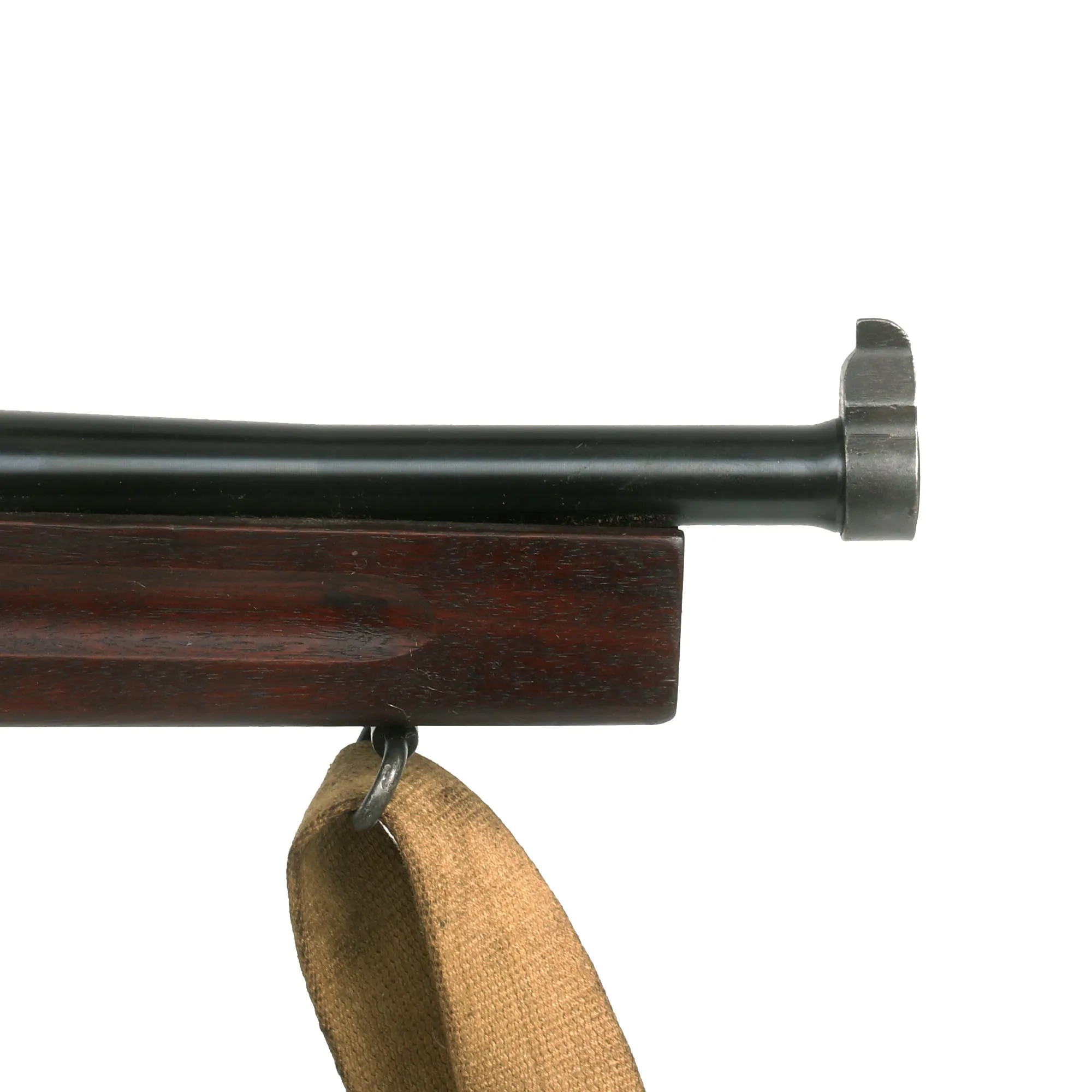 Original U.S. WWII Thompson M1A1 Display Submachine Gun Serial 365992 with NOBUCKL Sling & Magazine - Original WWII Parts