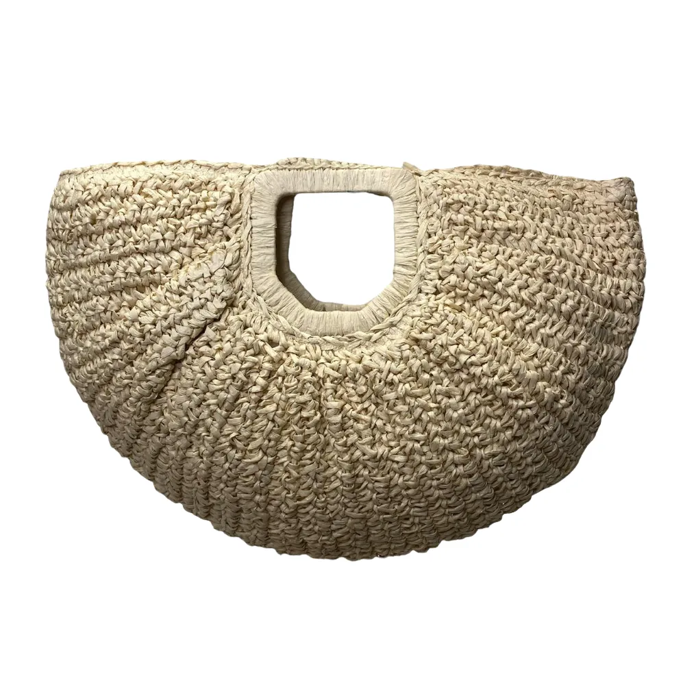 ovall straw beach bag