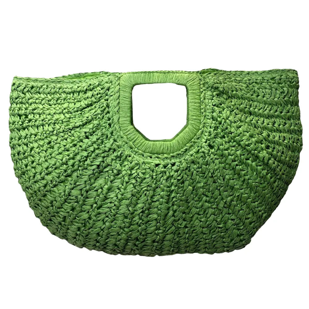 ovall straw beach bag
