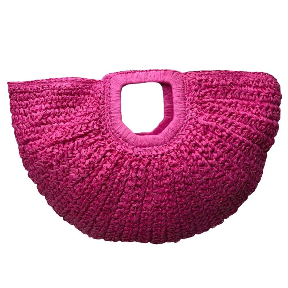 ovall straw beach bag
