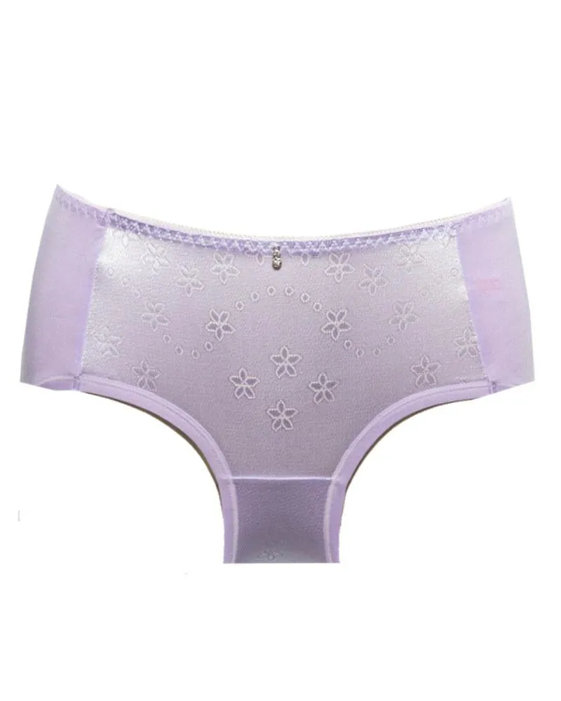 Pack of 3 - Embroidered Cotton Panty For Women-KN335
