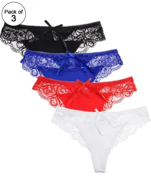 Pack of 3 - Sexy Summer Soft Cotton Net Panty For Ladies