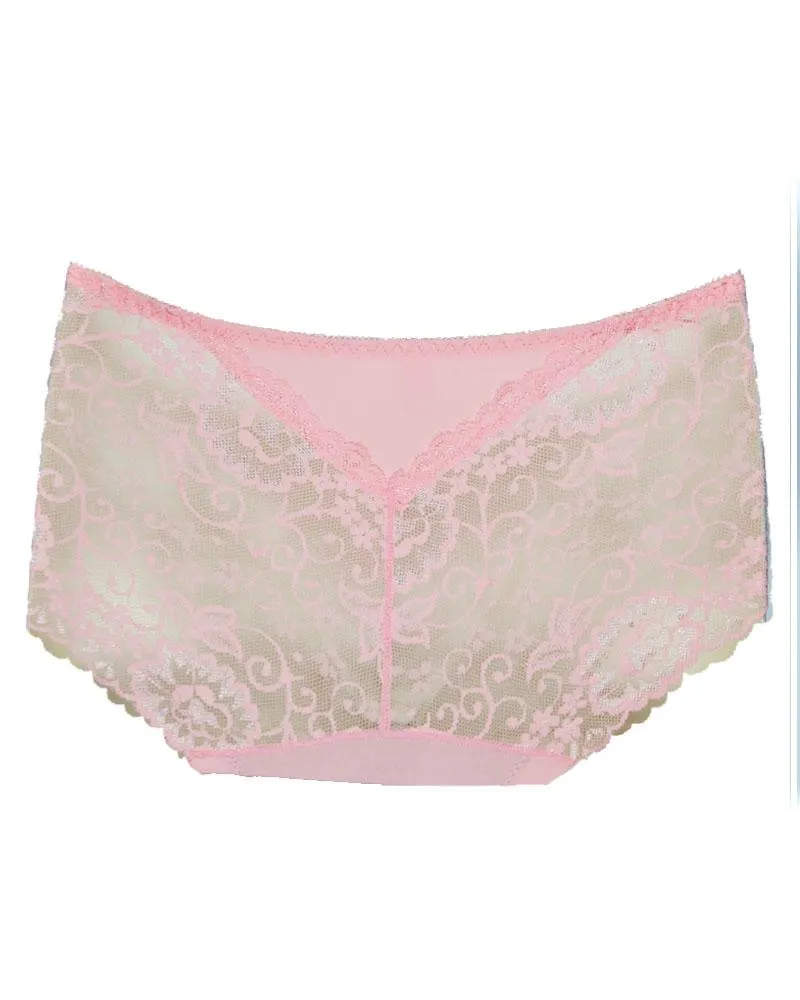 Pack of 5 - Embroidered Cotton Net Panty For Women
