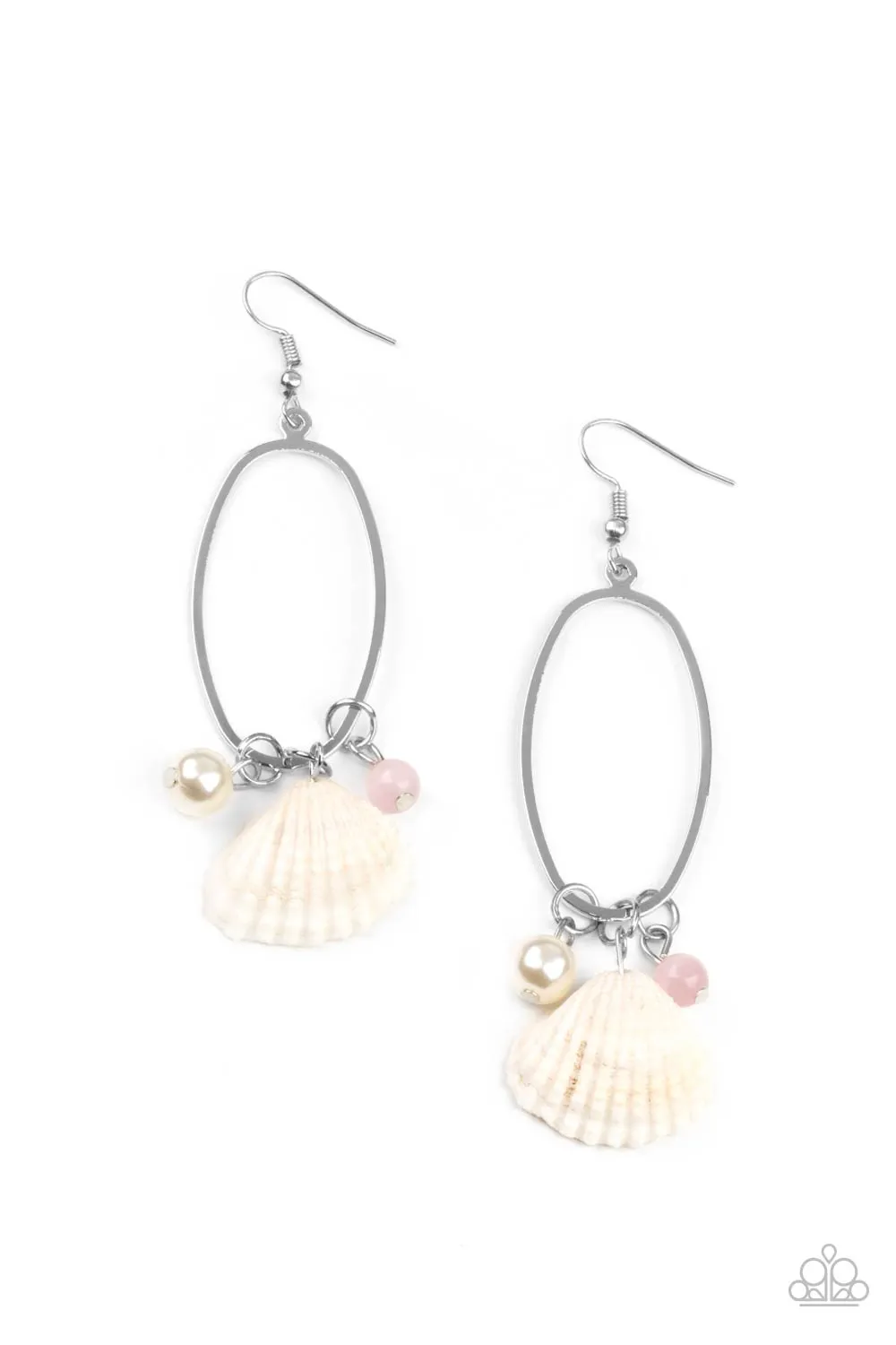 Paparazzi This Too SHELL Pass - Pink Shell Earrings
