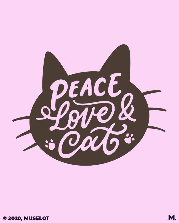 Peace Love Cat printed t shirts