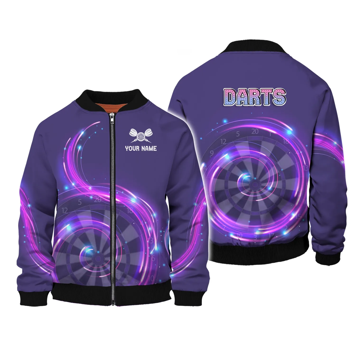 Personalized Name Darts Purple 3D Printed Shirts