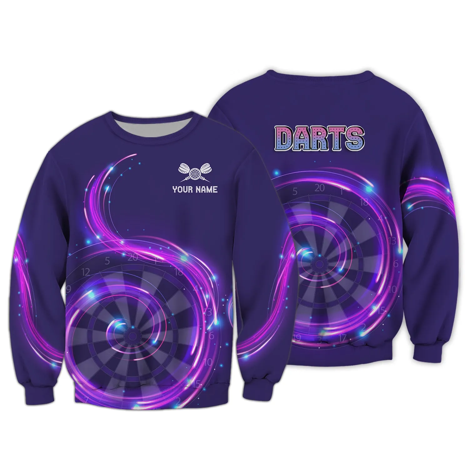 Personalized Name Darts Purple 3D Printed Shirts