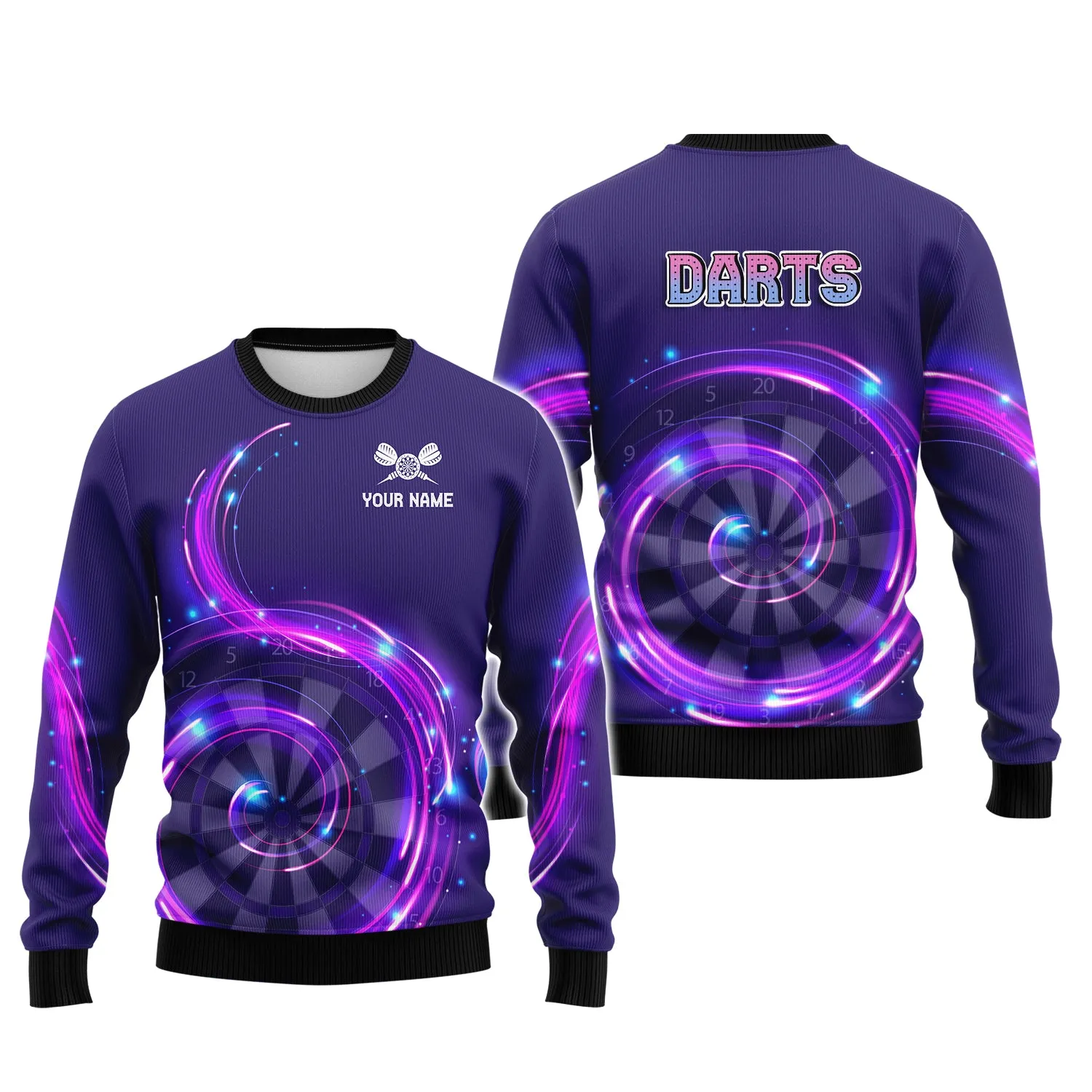 Personalized Name Darts Purple 3D Printed Shirts