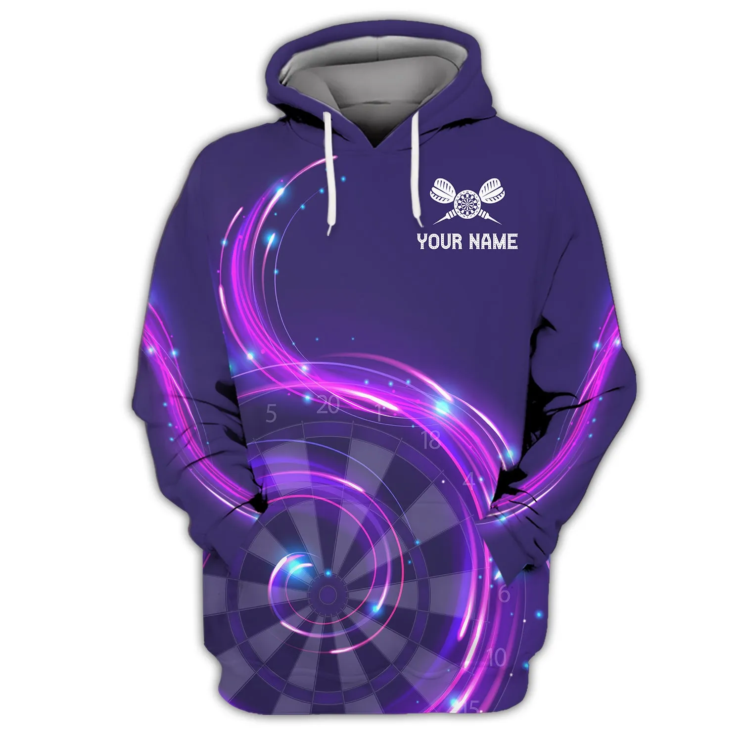 Personalized Name Darts Purple 3D Printed Shirts