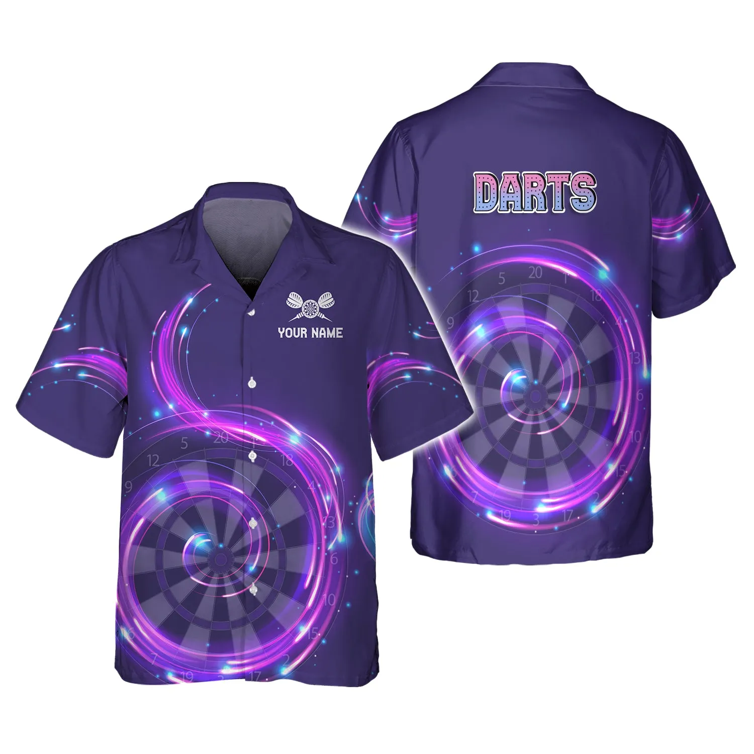 Personalized Name Darts Purple 3D Printed Shirts