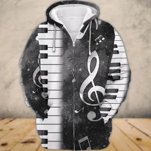 Piano Music 3D Printed Shirts Gift for Piano Lover Multicolor