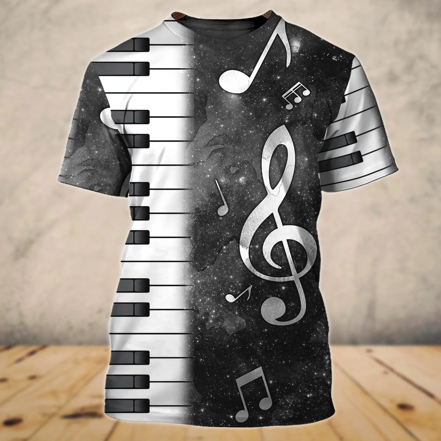 Piano Music 3D Printed Shirts Gift for Piano Lover Multicolor