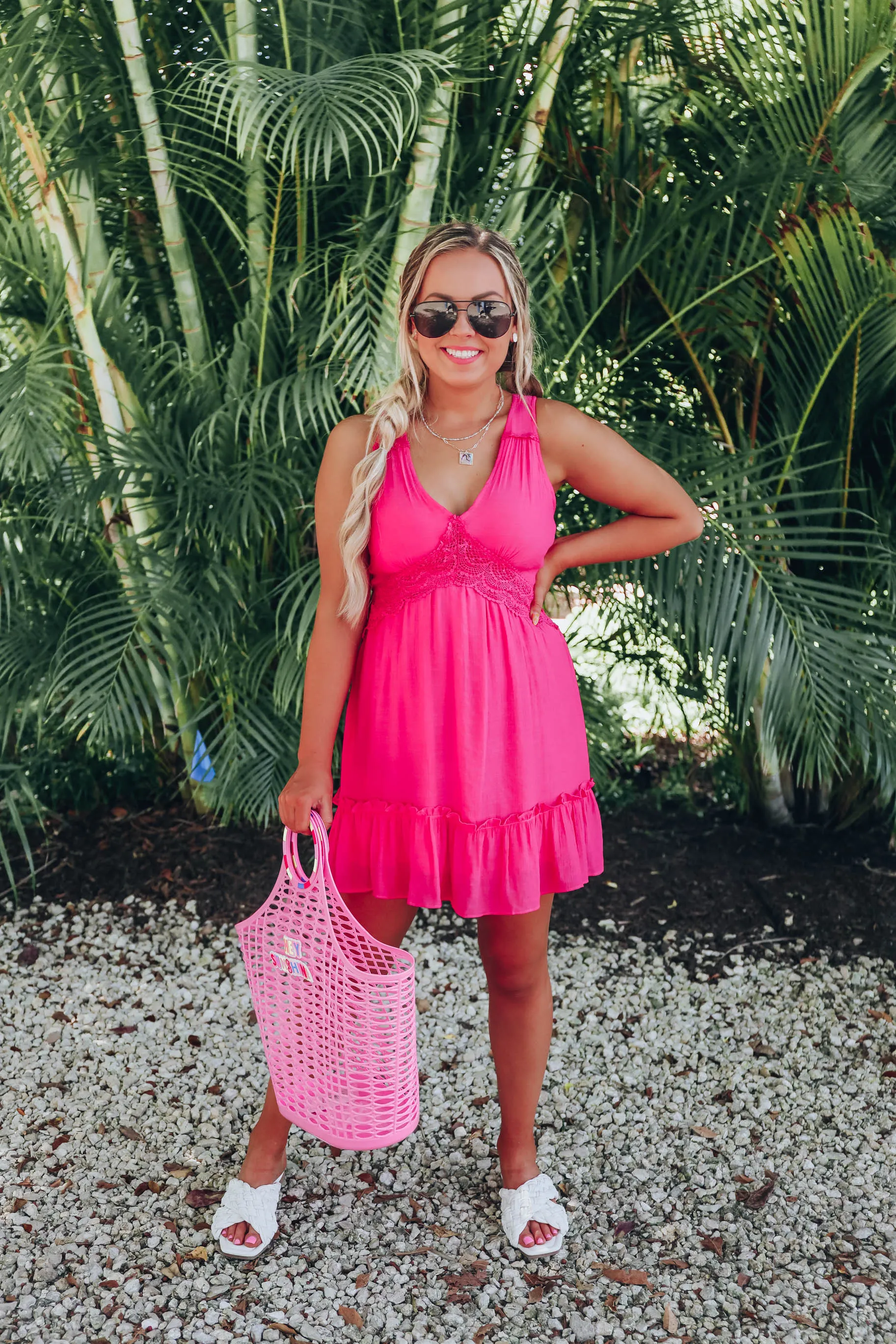 Pink Kiss Empire Waist Dress
