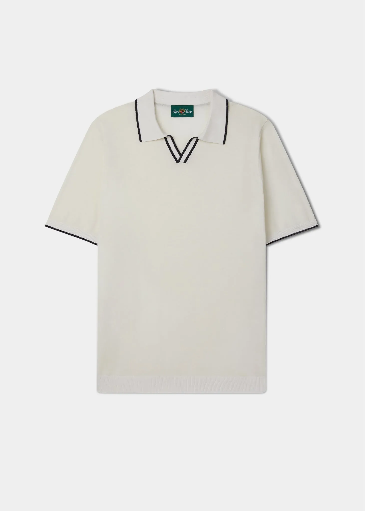 Portloe Short Sleeve Open Placket Shirt In Ecru