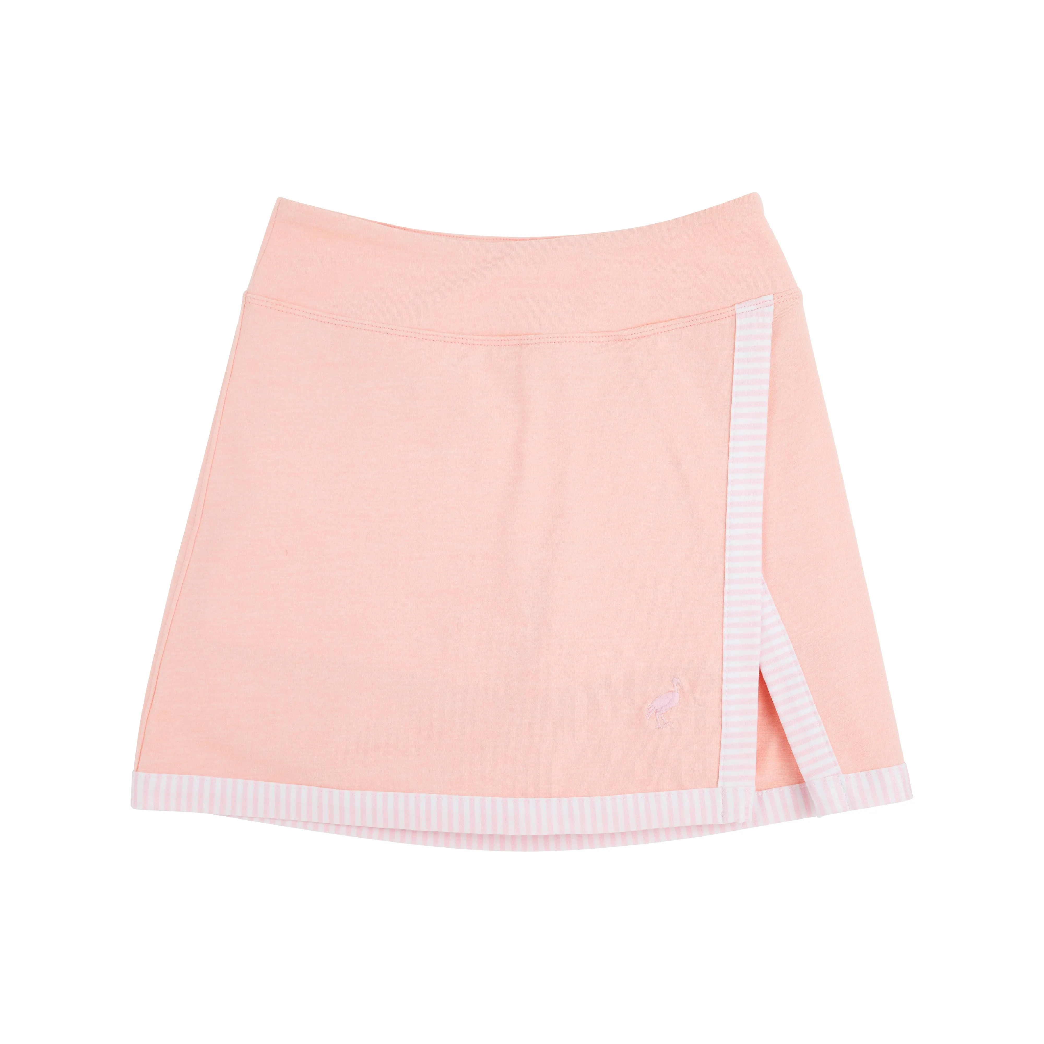 Prepletic™ Samantha Skort - Pompano Peach with Palm Beach Pink Stripe & Palm Beach Pink Stork