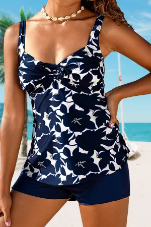 Printed Flowy Tankini Swimsuit