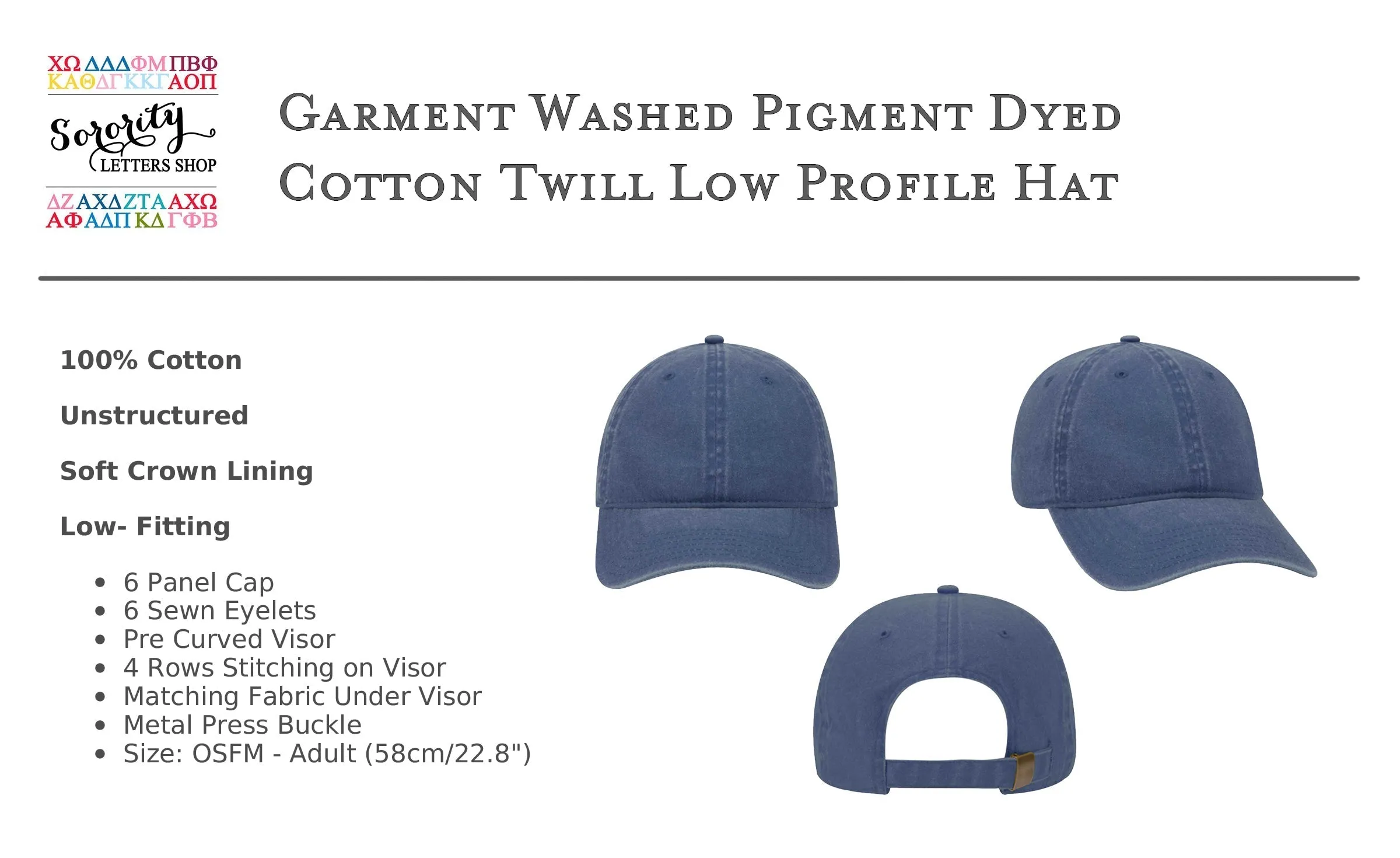 Psi Upsilon Relaxed Fit Hat