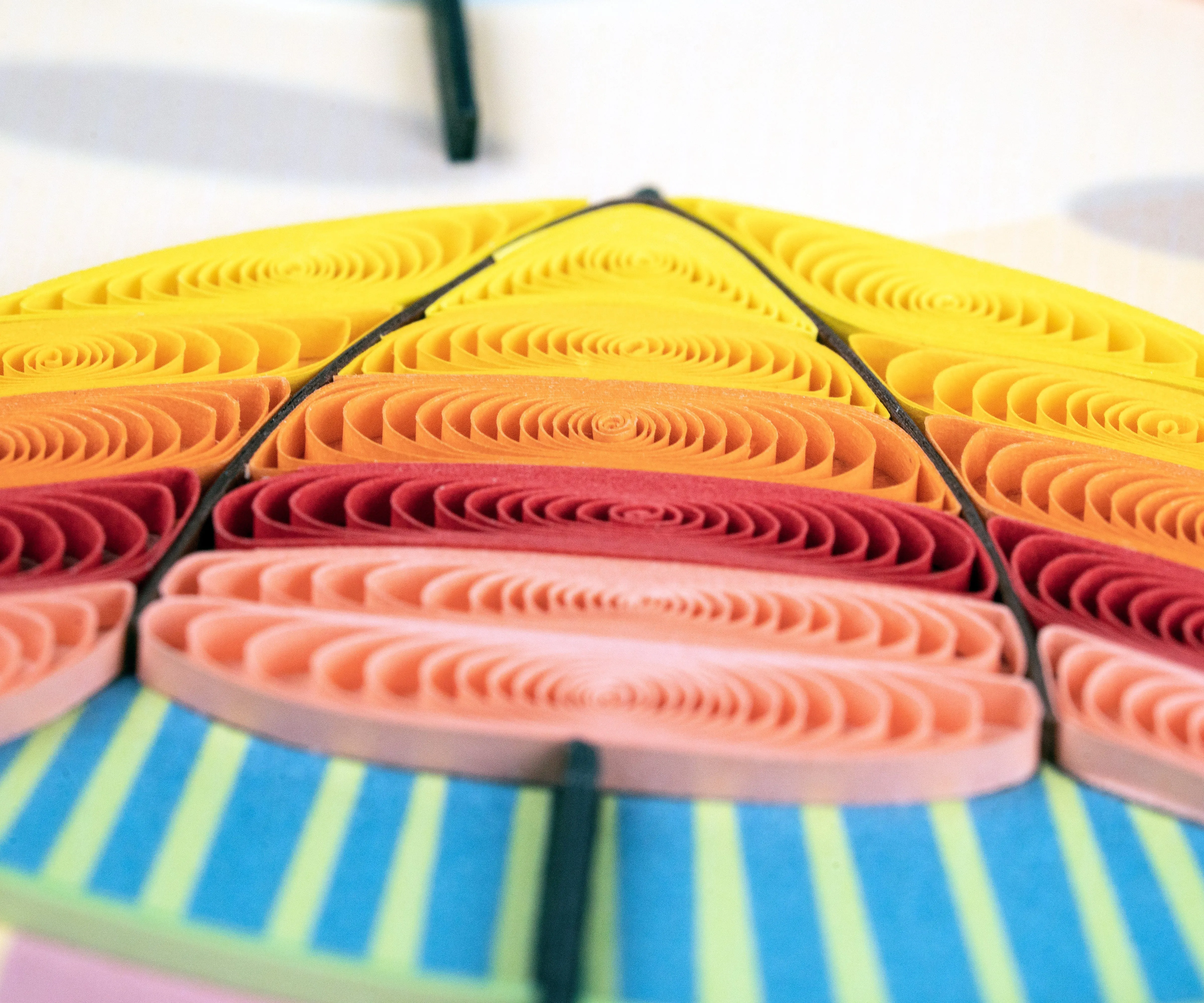 Quilled Colorful Beach Umbrellas Greeting Card