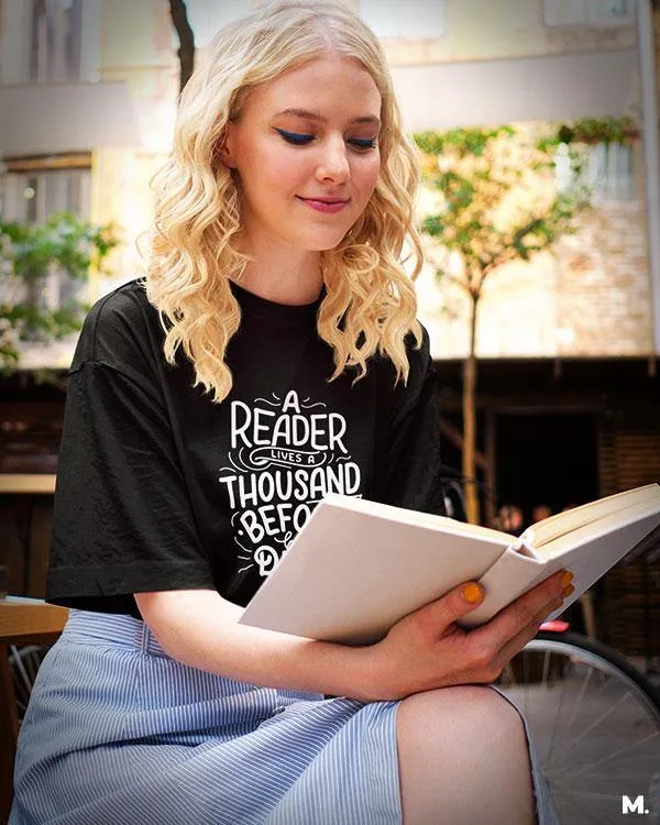 Readers lives 1000 lives printed t shirts