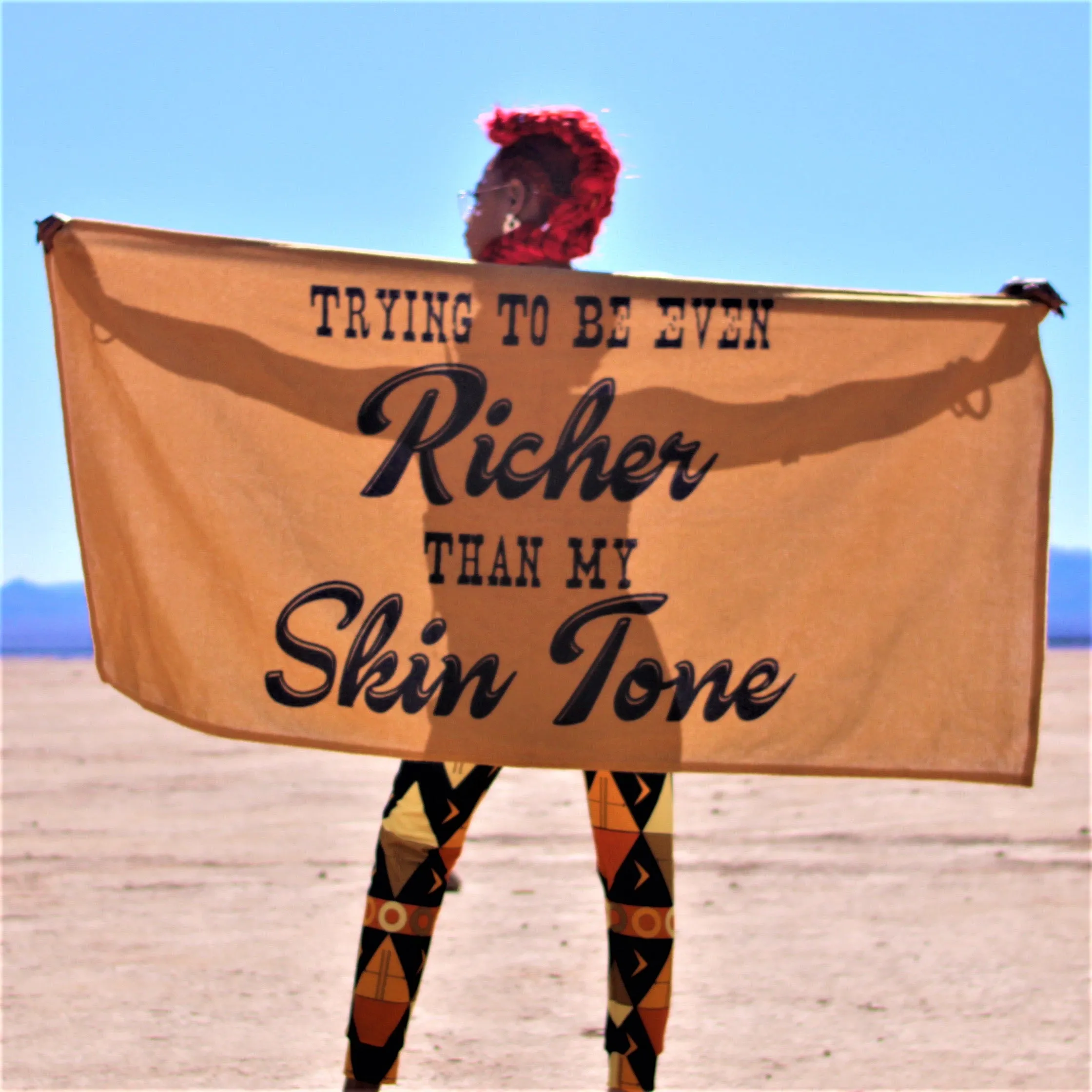 Richer Than My Skin Tone Beach Towel - Mocha