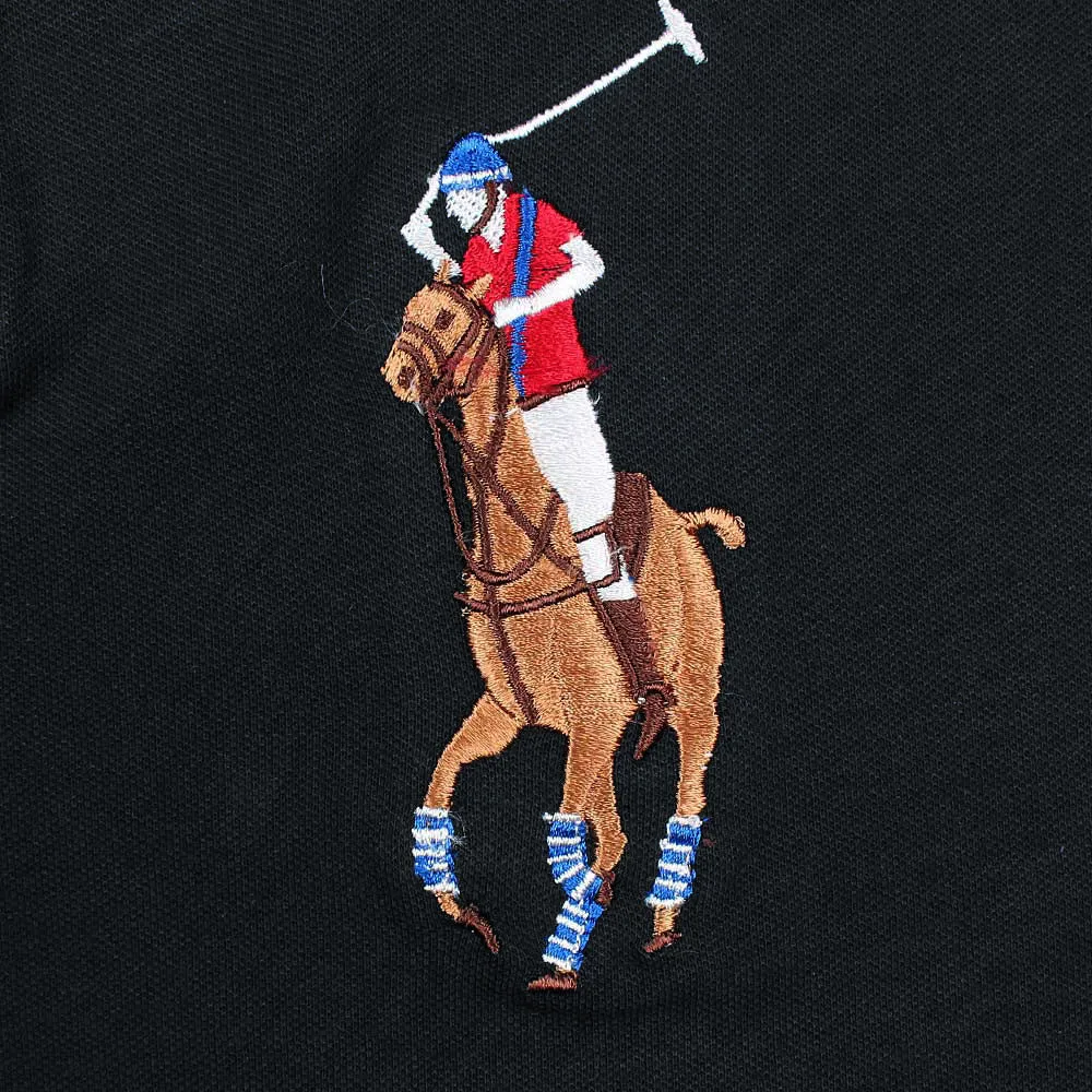 RL C Pony Black Polo Shirt