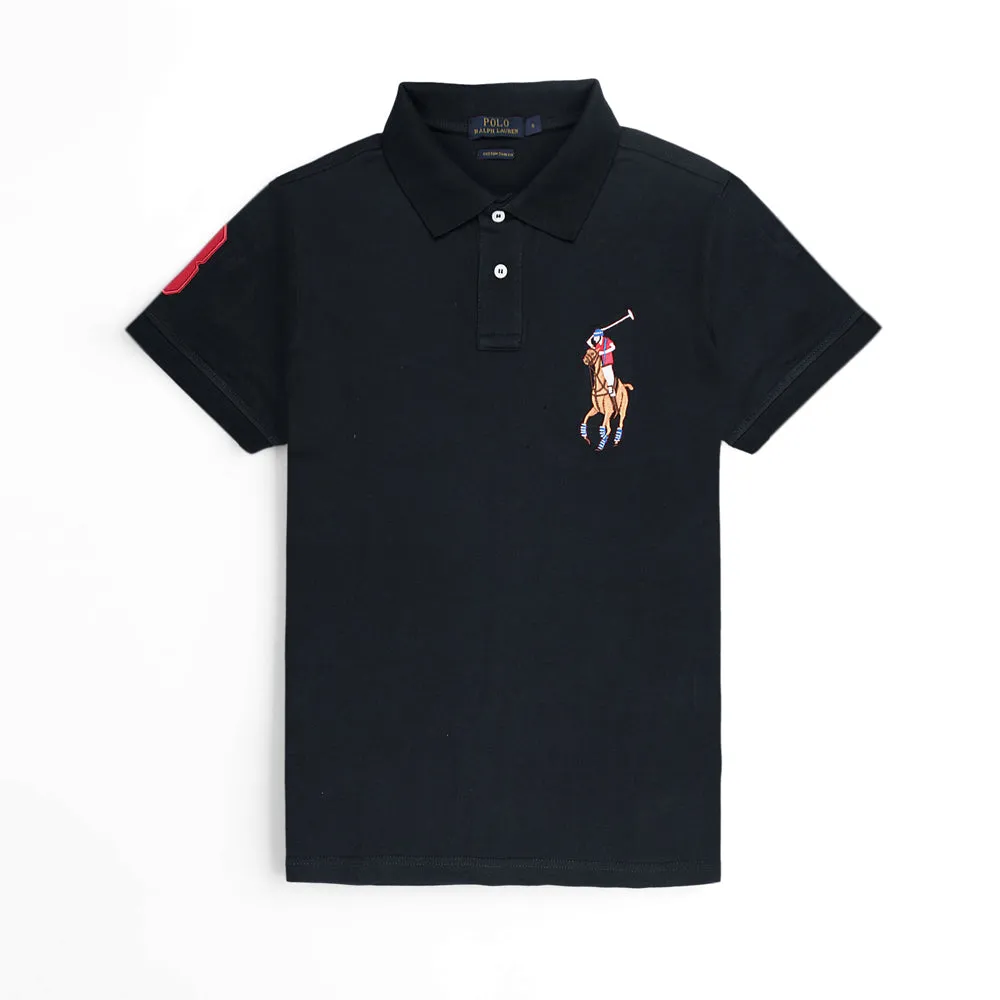 RL C Pony Black Polo Shirt