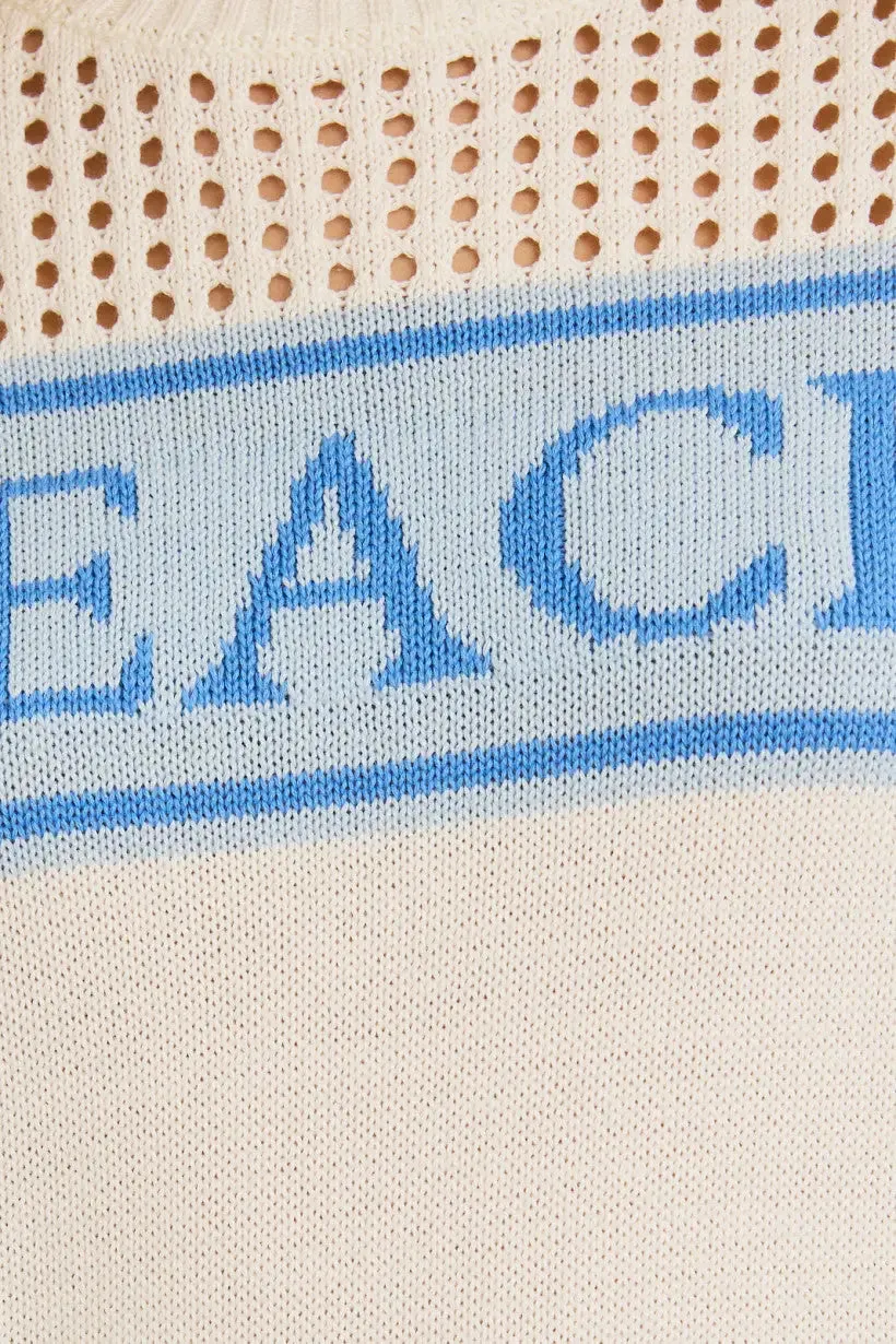 ROUND NECK LONG SLEEVE BEACH SWEATER