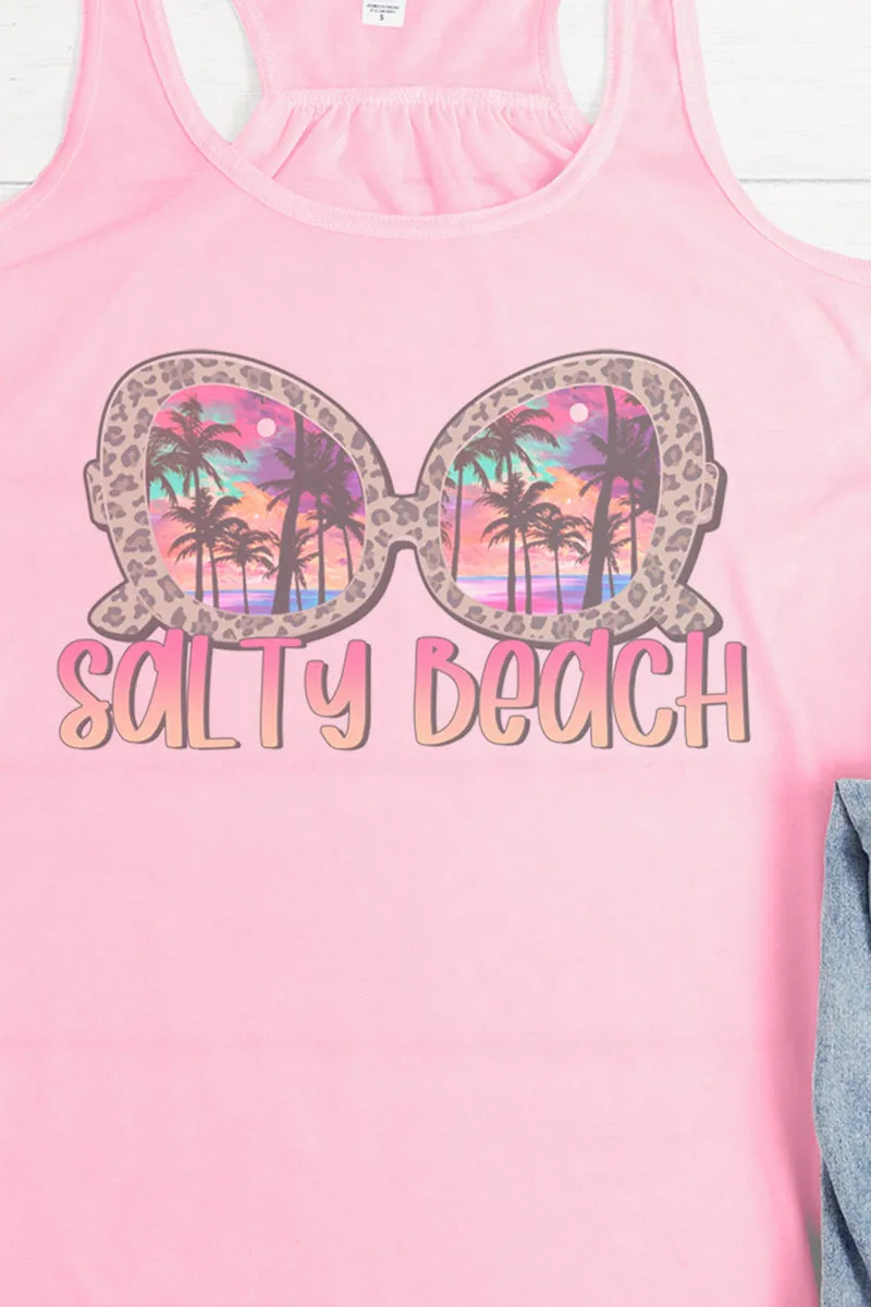 Salty Beach Sunglasses Flowy Racerback Tank