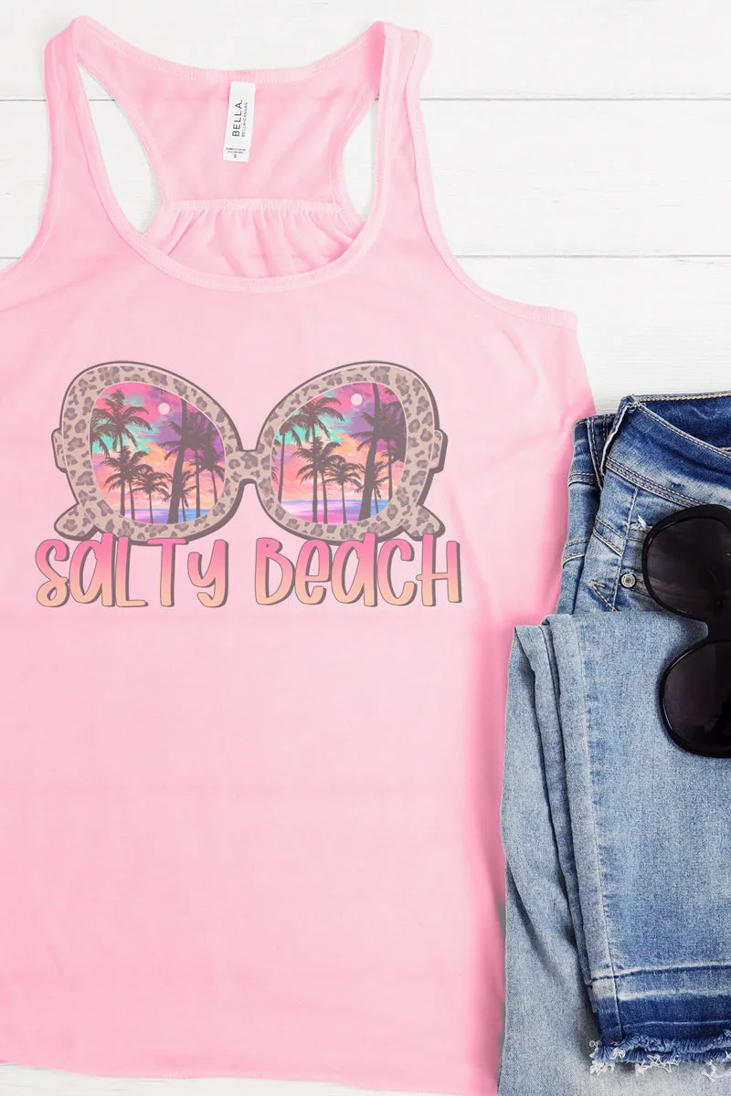 Salty Beach Sunglasses Flowy Racerback Tank